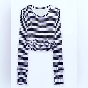 New offline by aerie ruched striped shirt